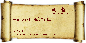 Versegi Márta névjegykártya